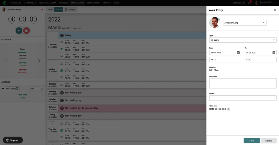 absence.io Time Tracker
